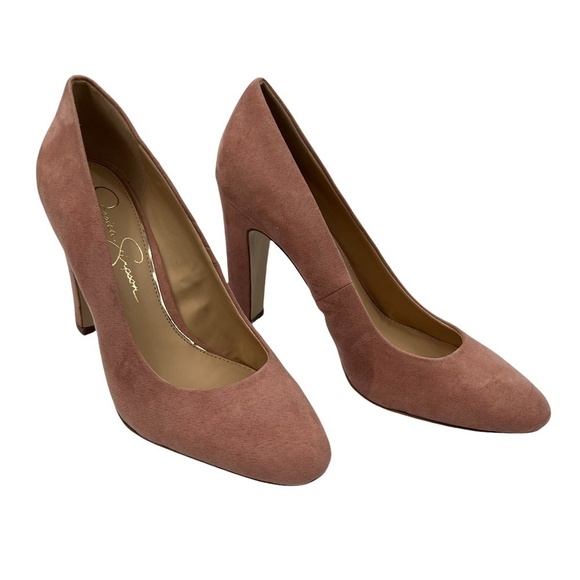 Jessica Simpson Pink Suede Closed Toe Heels Size 8 Women’s - Picture 1 of 8